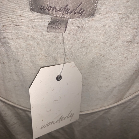 COPY - Boho fringe oatmeal slight crop top NWT - Picture 2 of 6